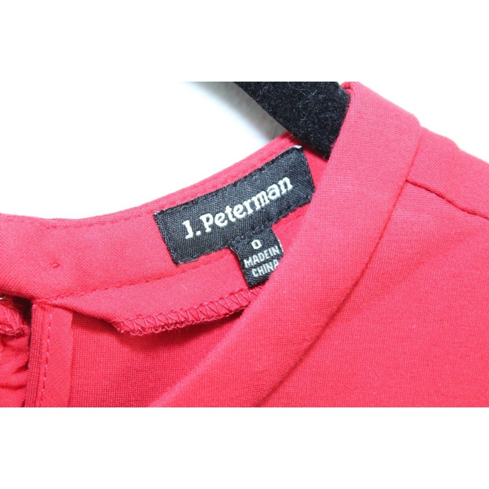 J. Peterman Sleeveless Chiffon Overlay Pleated Dress Red Size 0 Stretch Cocktail - Picture 7 of 15